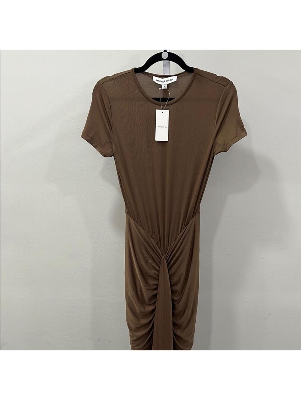 MOTHER OF ALL Viola T-shirt Midi Dress in Brown - Picture 4 of 9